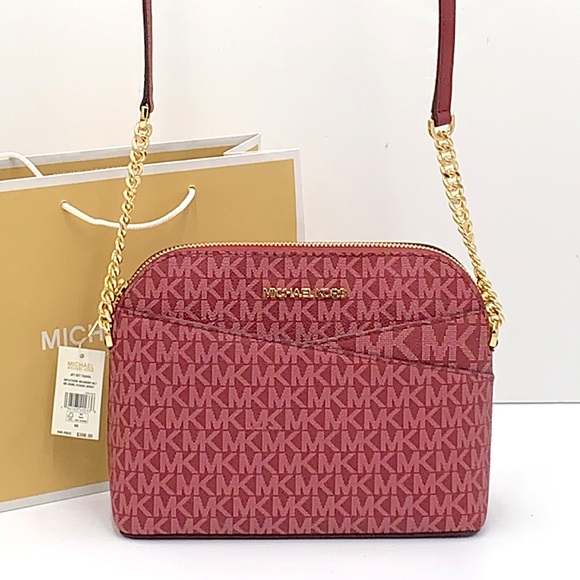 MICHAEL KORS JET SET TRAVEL MEDIUM DOME XCROSS XBODY MULBERRY MULTI COLOR - Picture 2 of 16